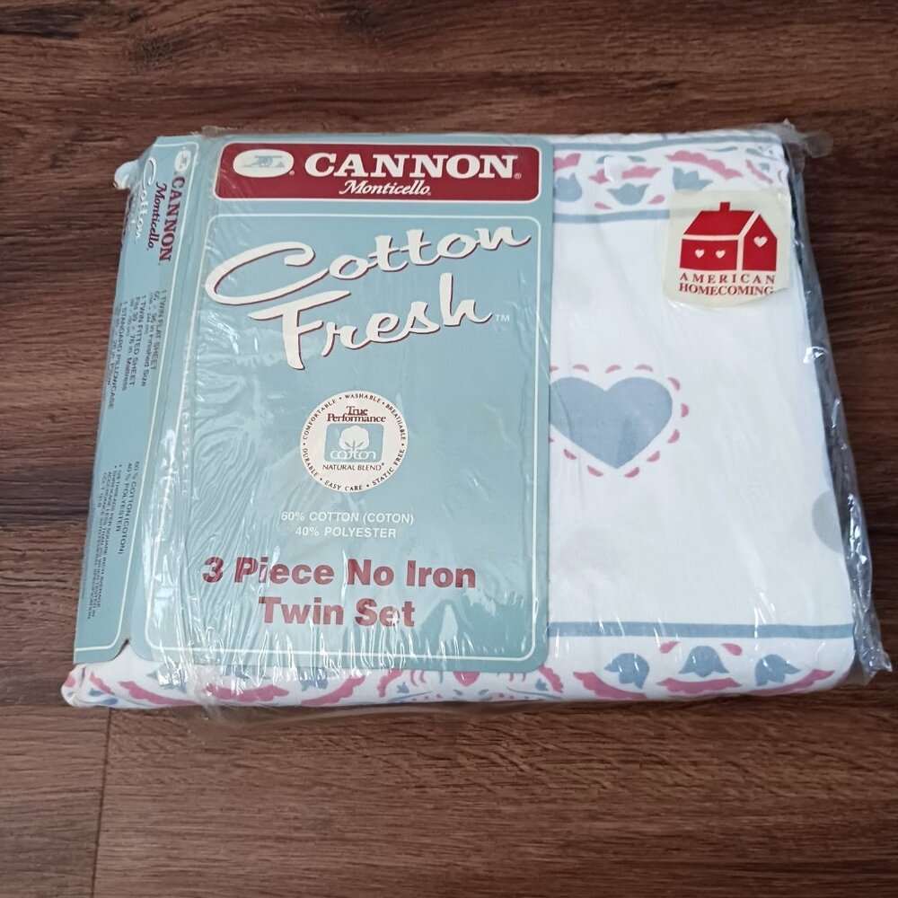 Cannon Monticello‎ 1987 Bunny Hug Cotton Fresh 3 Piece Twin Bedding Set New